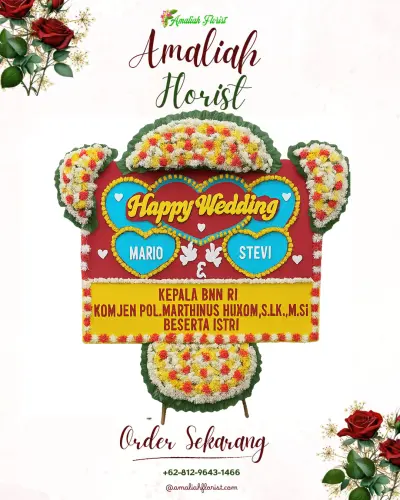 Karangan Papan Bunga Pernikahan di Muarasari